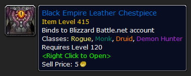 Token BOA de equipamento do Patch 8.3